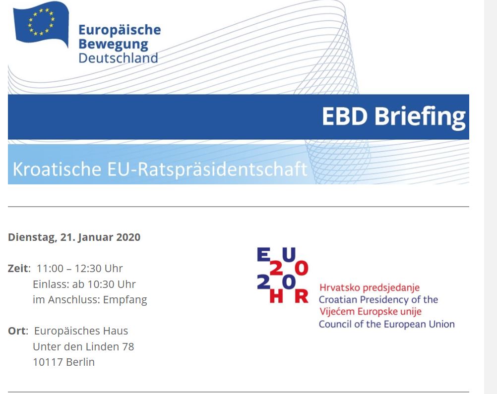 EBD Briefing Kroatische EU-Ratspräsidentschaft