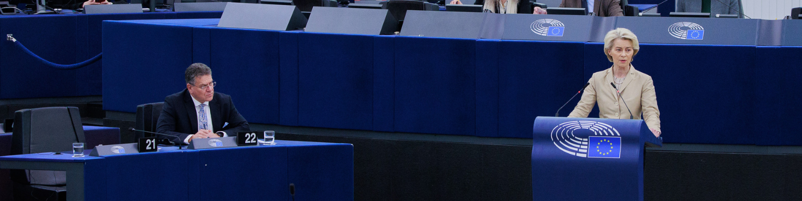 Ursula von der Leyen bei ihrere Rede im EU-Parlament