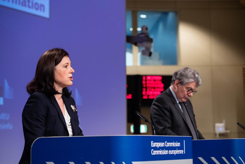 Read-out of the College meeting by Věra Jourová, Vice-President of the European Commission, and Thierry Breton, European Commissioner, on the Guidance for strengthening the code of practice on disinformation 