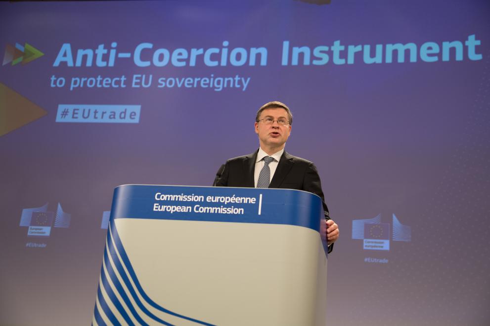 Read-out of the weekly meeting of the von der Leyen Commission by Valdis Dombrovskis, Executive Vice-President of the European Commission, on aninstrument to respond to economic coercion by third countries