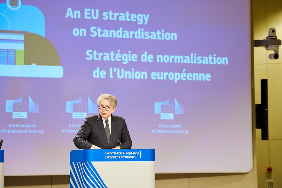 Press conference by Thierry Breton, European Commissioner, on the standardisation strategy