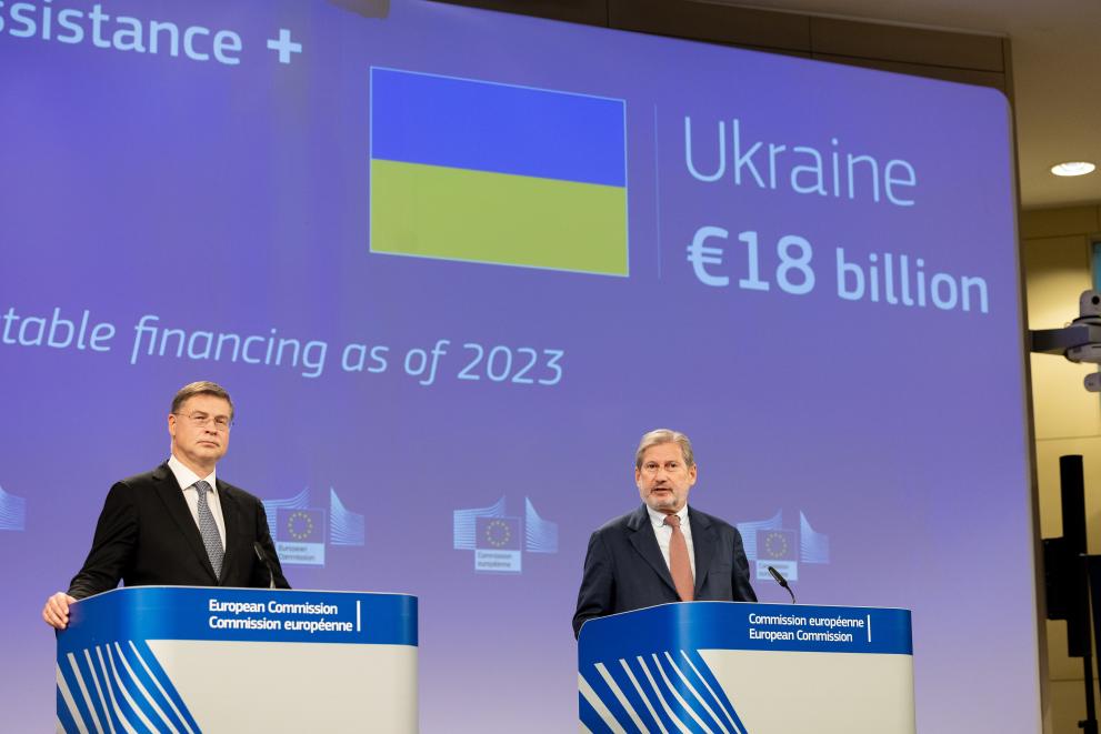 Press conference by Valdis Dombrovskis, Executive Vice-President of the European Commission, and Johannes Hahn, European Commissioner, on the Commission’s plan to provide regular financial support to Ukraine