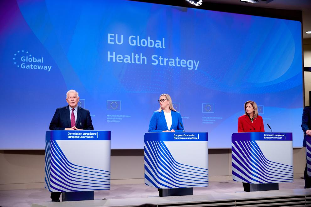 Press conference by Josep Borrell Fontelles, Vice-President of the European Commission, Stella Kyriakides and Jutta Urpilainen, European Commissioners, on the EU Global health strategy
