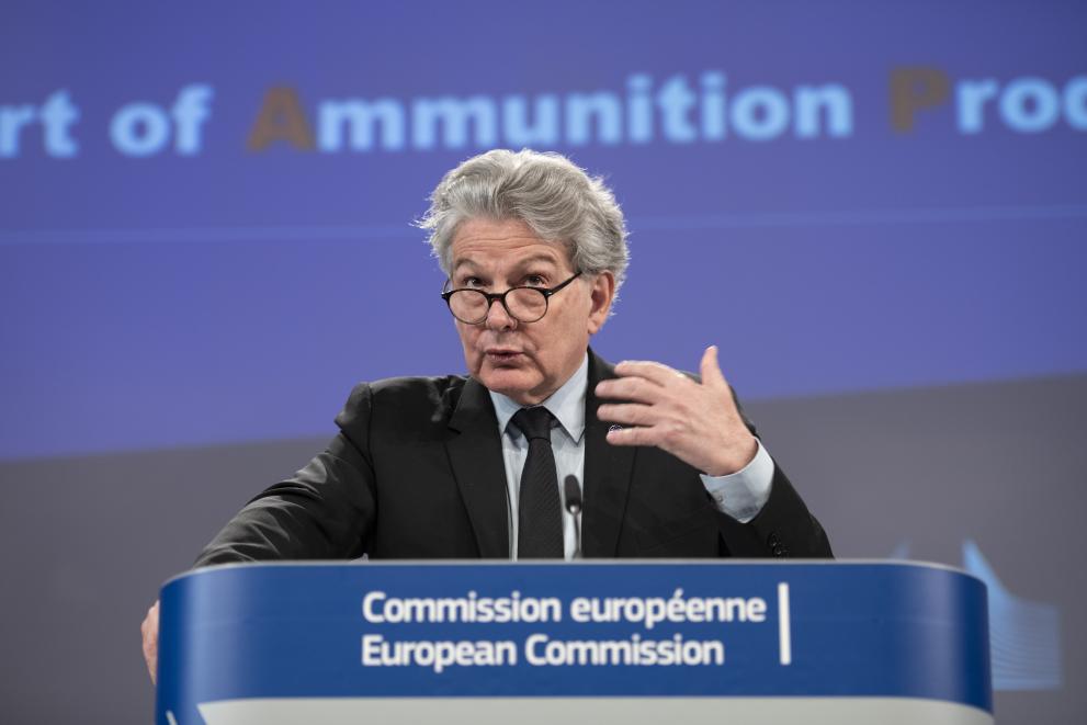 Read-out of the weekly meeting of the von der Leyen Commission by Thierry Breton, European Commissioner, on the ramping up of ammunition production in the EU