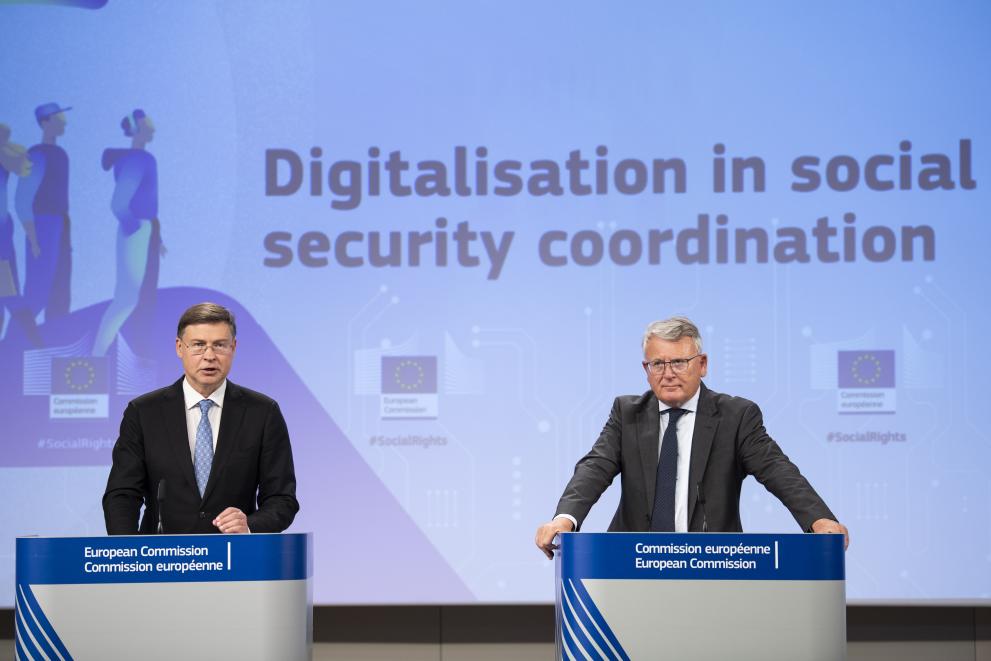 Read-out of the weekly meeting of the von der Leyen Commission by Valdis Dombrovskis, Executive Vice-President of the European Commission, and Nicolas Schmit, European Commissioner, on digitalisation in social security coordination