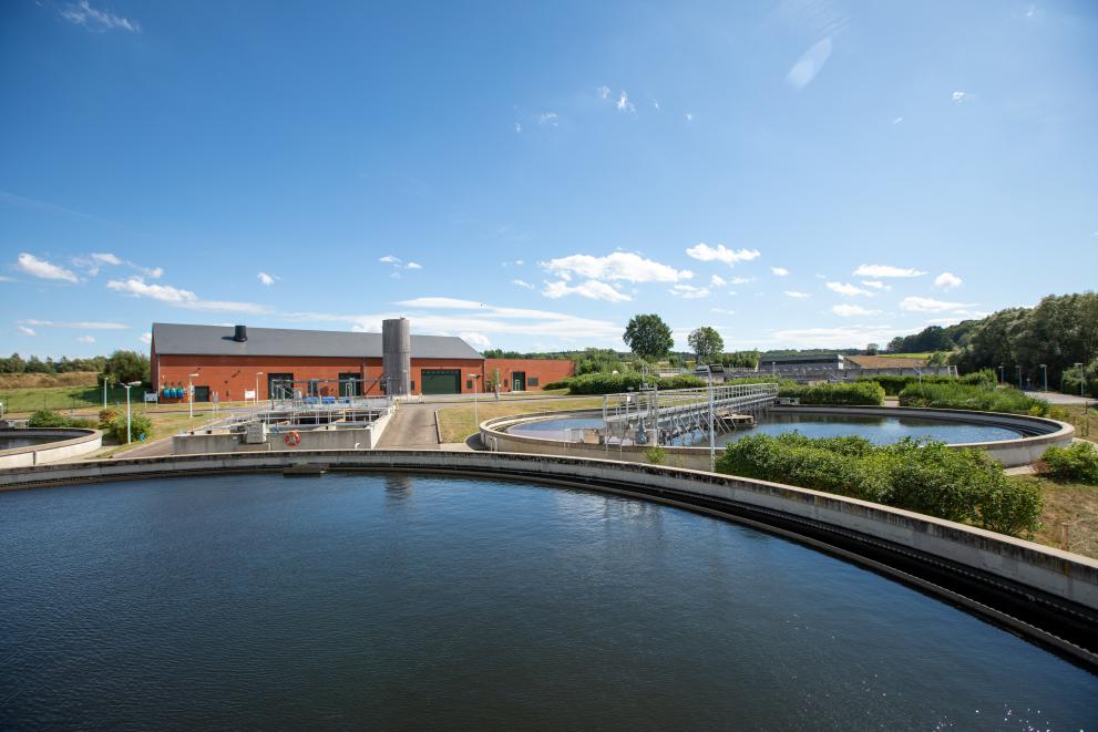 Pictures of the wastewater treatment plant of the "Vallée du Hain", in Braine-le-Château, Belgium.