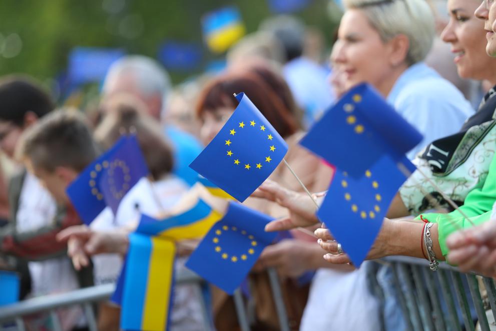 Solidarität mit der Ukraine am Europatag.