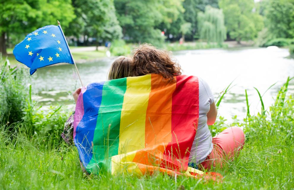 Regenbogen-Flagge.