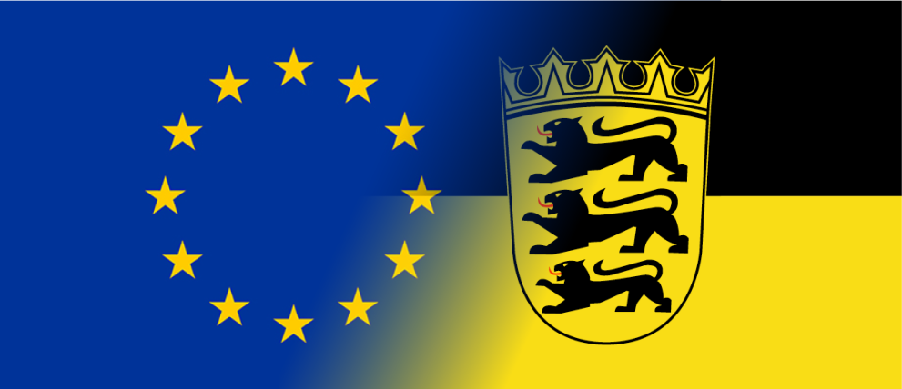 Flagge EU & Baden-Württemberg