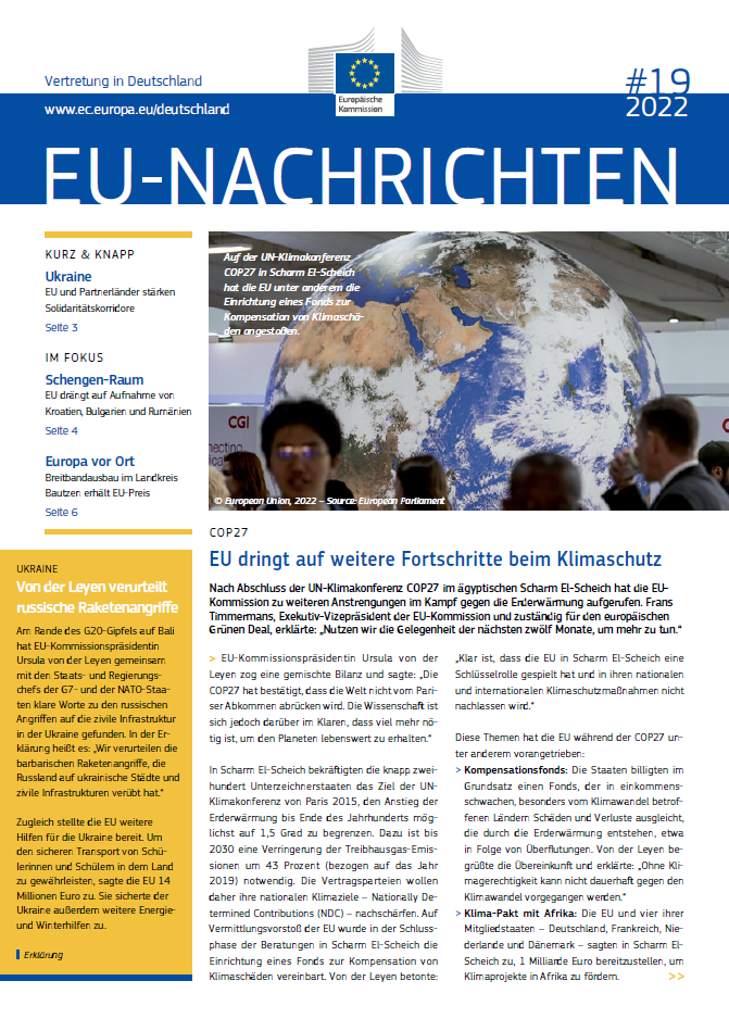 Cover der EU-Nachrichten 19, 2022