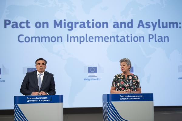 Read-out of the weekly meeting of the von der Leyen Commission by Margaritis Schinas, Vice-President of the European Commission, and Ylva Johansson, European Commissioner, on the Common Implementation Plan for the Pact on Migration and Asylum